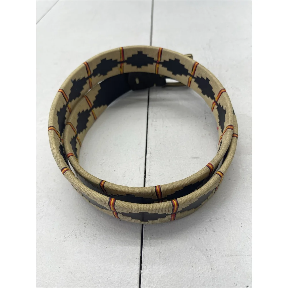 Old Ombu Belt Adults Size 110 43” XL Pampa Leather Tan Wax Thread Western Cowboy